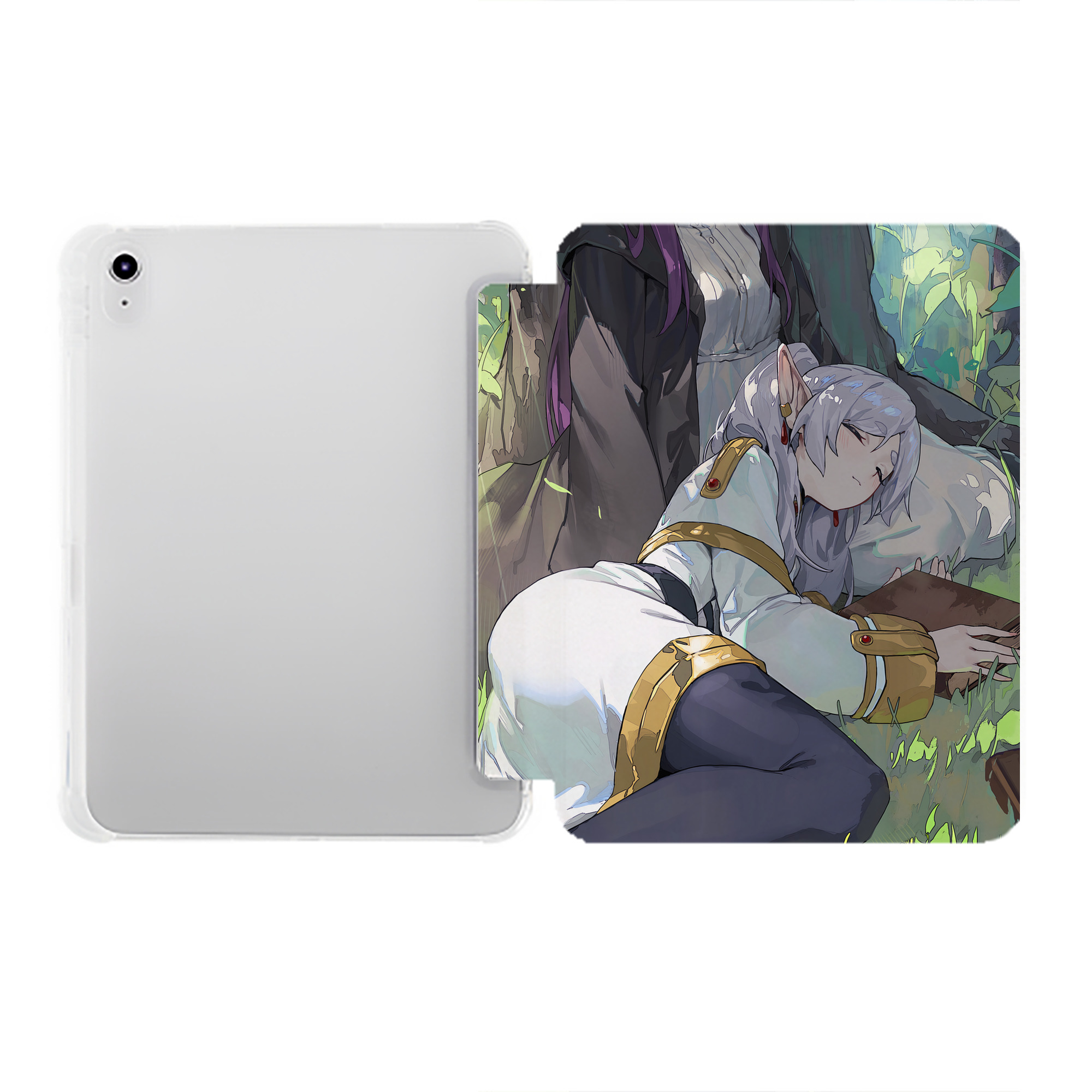 （画像用） 葬送のフリーレン Frieren IPad ケース ペン収納付き 三つ折りスタンド PUレザー×シリコン 対応機種9.5/10.5/10.9インチ